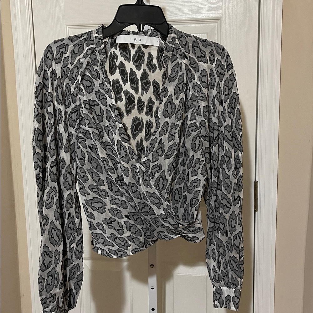 IRO Paris Black and White Patterned Blouse - Picture 4 of 8